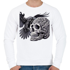 PRINTFASHION Koponya - Férfi pulóver - Fehér