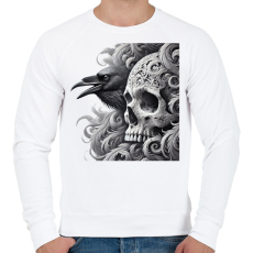 PRINTFASHION Koponya - Férfi pulóver - Fehér