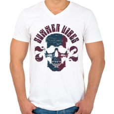 PRINTFASHION Koponya - Férfi V-nyakú póló - Fehér