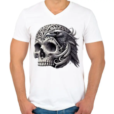 PRINTFASHION Koponya - Férfi V-nyakú póló - Fehér férfi póló