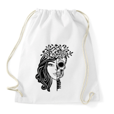 PRINTFASHION koponya girl - Sportzsák, Tornazsák - Fehér tornazsák