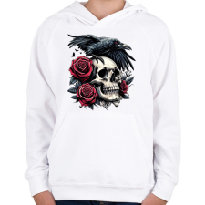 PRINTFASHION Koponya - Gyerek kapucnis pulóver - Fehér gyerek pulóver, kardigán