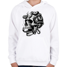 PRINTFASHION Koponya - Gyerek kapucnis pulóver - Fehér