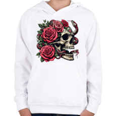 PRINTFASHION Koponya - Gyerek kapucnis pulóver - Fehér