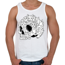 PRINTFASHION Koponya macskákból - Férfi atléta - Fehér atléta, trikó