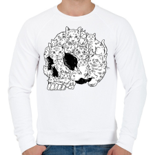 PRINTFASHION Koponya macskákból - Férfi pulóver - Fehér férfi pulóver, kardigán