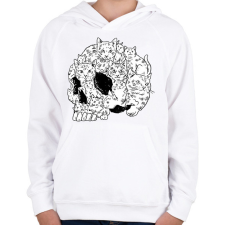 PRINTFASHION Koponya macskákból - Gyerek kapucnis pulóver - Fehér gyerek pulóver, kardigán