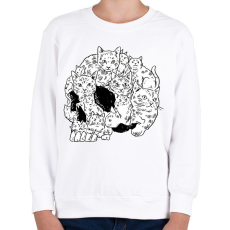 PRINTFASHION Koponya macskákból - Gyerek pulóver - Fehér