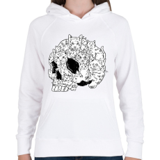 PRINTFASHION Koponya macskákból - Női kapucnis pulóver - Fehér