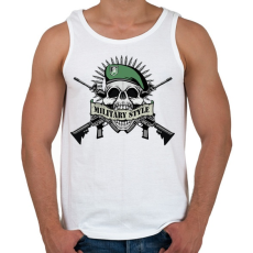 PRINTFASHION Koponya - Military style - Férfi atléta - Fehér