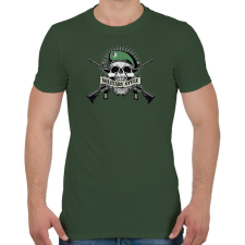 PRINTFASHION Koponya - Military style - Férfi póló - Katonazöld férfi póló