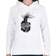 PRINTFASHION Koponya - Női kapucnis pulóver - Fehér