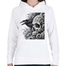 PRINTFASHION Koponya - Női kapucnis pulóver - Fehér női pulóver, kardigán