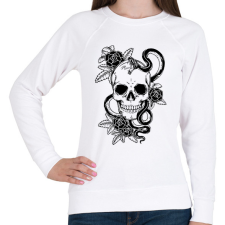 PRINTFASHION koponya - Női pulóver - Fehér női pulóver, kardigán