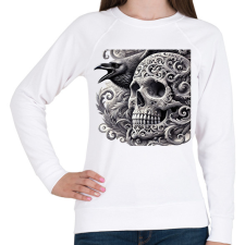 PRINTFASHION Koponya - Női pulóver - Fehér női pulóver, kardigán