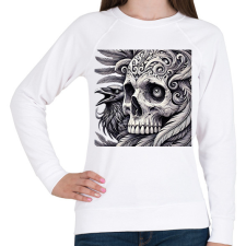 PRINTFASHION Koponya - Női pulóver - Fehér női pulóver, kardigán