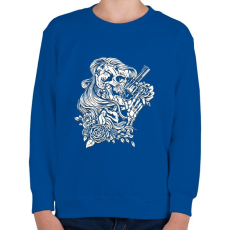 PRINTFASHION Koponya psiztollyal - Gyerek pulóver - Királykék