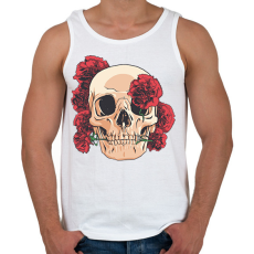 PRINTFASHION Koponya rózsákkal - Férfi atléta - Fehér