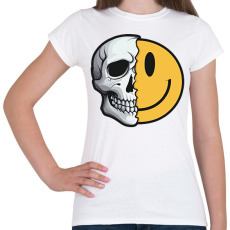PRINTFASHION Koponya smiley - Női póló - Fehér