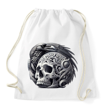 PRINTFASHION Koponya - Sportzsák, Tornazsák - Fehér tornazsák