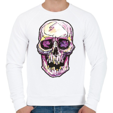 PRINTFASHION Koponya vízfestek - Férfi pulóver - Fehér férfi pulóver, kardigán