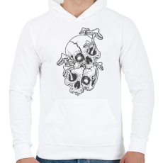 PRINTFASHION Koponyák - Férfi kapucnis pulóver - Fehér