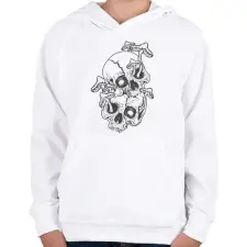 PRINTFASHION Koponyák - Gyerek kapucnis pulóver - Fehér gyerek pulóver, kardigán