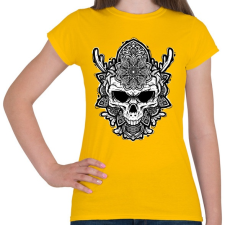 PRINTFASHION Koponyarajz - Női póló - Sárga női póló