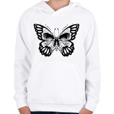 PRINTFASHION Koponyás pillangó - Gyerek kapucnis pulóver - Fehér