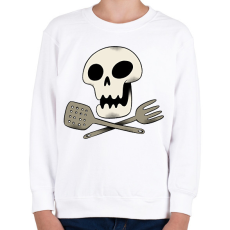 PRINTFASHION Koponyás szakács - Gyerek pulóver - Fehér