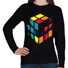 PRINTFASHION Kopott Rubik kocka - Női pulóver - Fekete