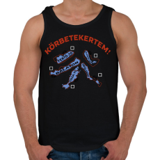 PRINTFASHION Körbetekertem! - Férfi atléta - Fekete