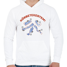 PRINTFASHION Körbetekertem - Férfi kapucnis pulóver - Fehér férfi pulóver, kardigán