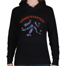 PRINTFASHION Körbetekertem! - Női kapucnis pulóver - Fekete női pulóver, kardigán