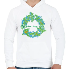 PRINTFASHION Körforgás - Férfi kapucnis pulóver - Fehér férfi pulóver, kardigán