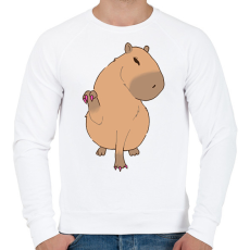 PRINTFASHION Körmös capybara - Férfi pulóver - Fehér
