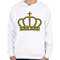 PRINTFASHION korona - Gyerek kapucnis pulóver - Fehér