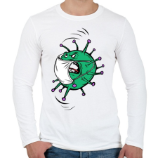 PRINTFASHION Korona vírus - Férfi hosszú ujjú póló - Fehér férfi póló