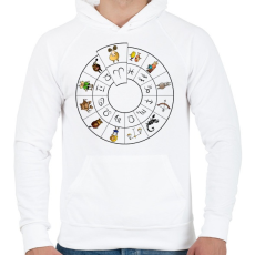 PRINTFASHION Kos - Férfi kapucnis pulóver - Fehér