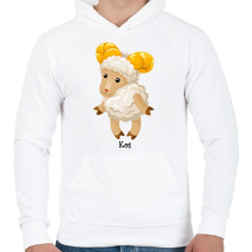 PRINTFASHION Kos - Férfi kapucnis pulóver - Fehér