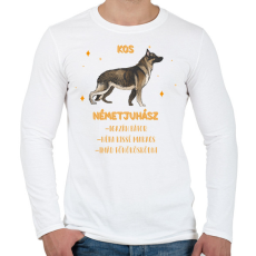 PRINTFASHION Kos - Németjuhász - Férfi hosszú ujjú póló - Fehér