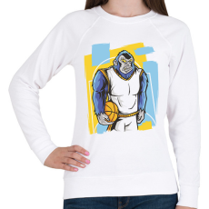 PRINTFASHION Kosaras gorilla - Női pulóver - Fehér