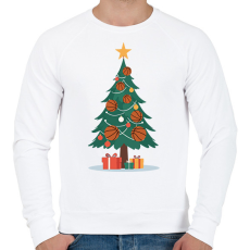 PRINTFASHION Kosaras karácsonyfa - Férfi pulóver - Fehér