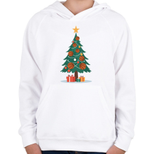PRINTFASHION Kosaras karácsonyfa - Gyerek kapucnis pulóver - Fehér gyerek pulóver, kardigán