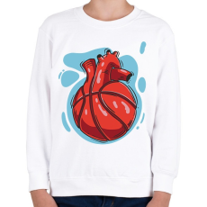 PRINTFASHION Kosaras szív - Gyerek pulóver - Fehér