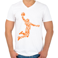 PRINTFASHION Kosaras ugrás - Férfi V-nyakú póló - Fehér férfi pulóver, kardigán