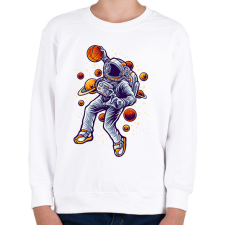 PRINTFASHION Kosaras űrhajós - Gyerek pulóver - Fehér gyerek pulóver, kardigán