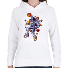 PRINTFASHION Kosaras űrhajós - Női kapucnis pulóver - Fehér női pulóver, kardigán