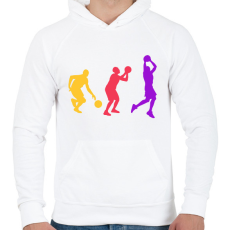 PRINTFASHION Kosarasok - Férfi kapucnis pulóver - Fehér