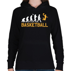 PRINTFASHION Kosárlabda evolúció - Női kapucnis pulóver - Fekete